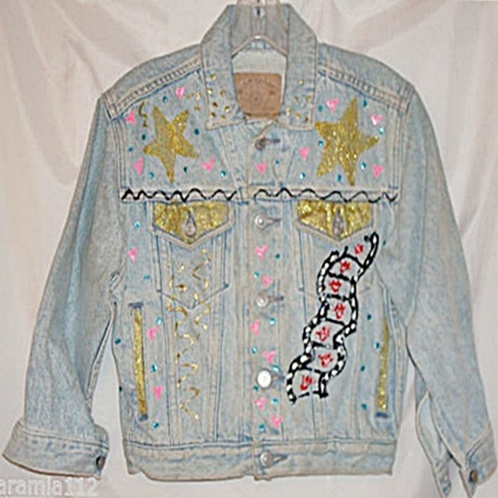 Gap Hand Painted Jessica Rabbit Denim Jacket - Picture 2 of 7